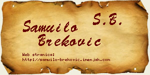 Samuilo Breković vizit kartica